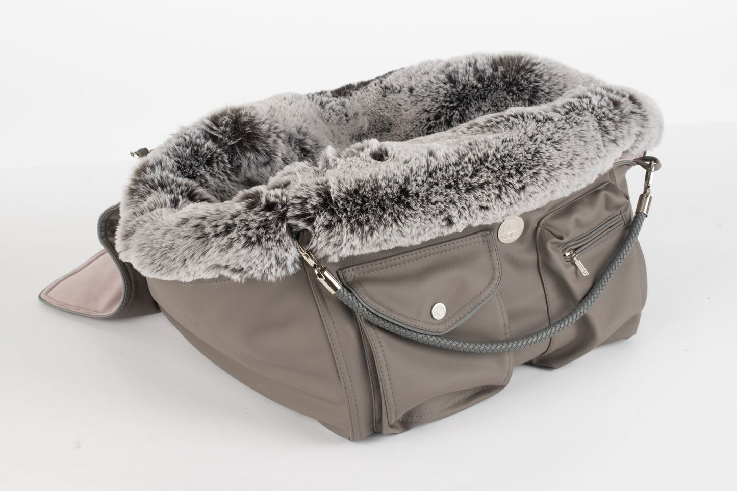 Hundetasche Weekender taupe-dustyrose, salt & pepper Inlay