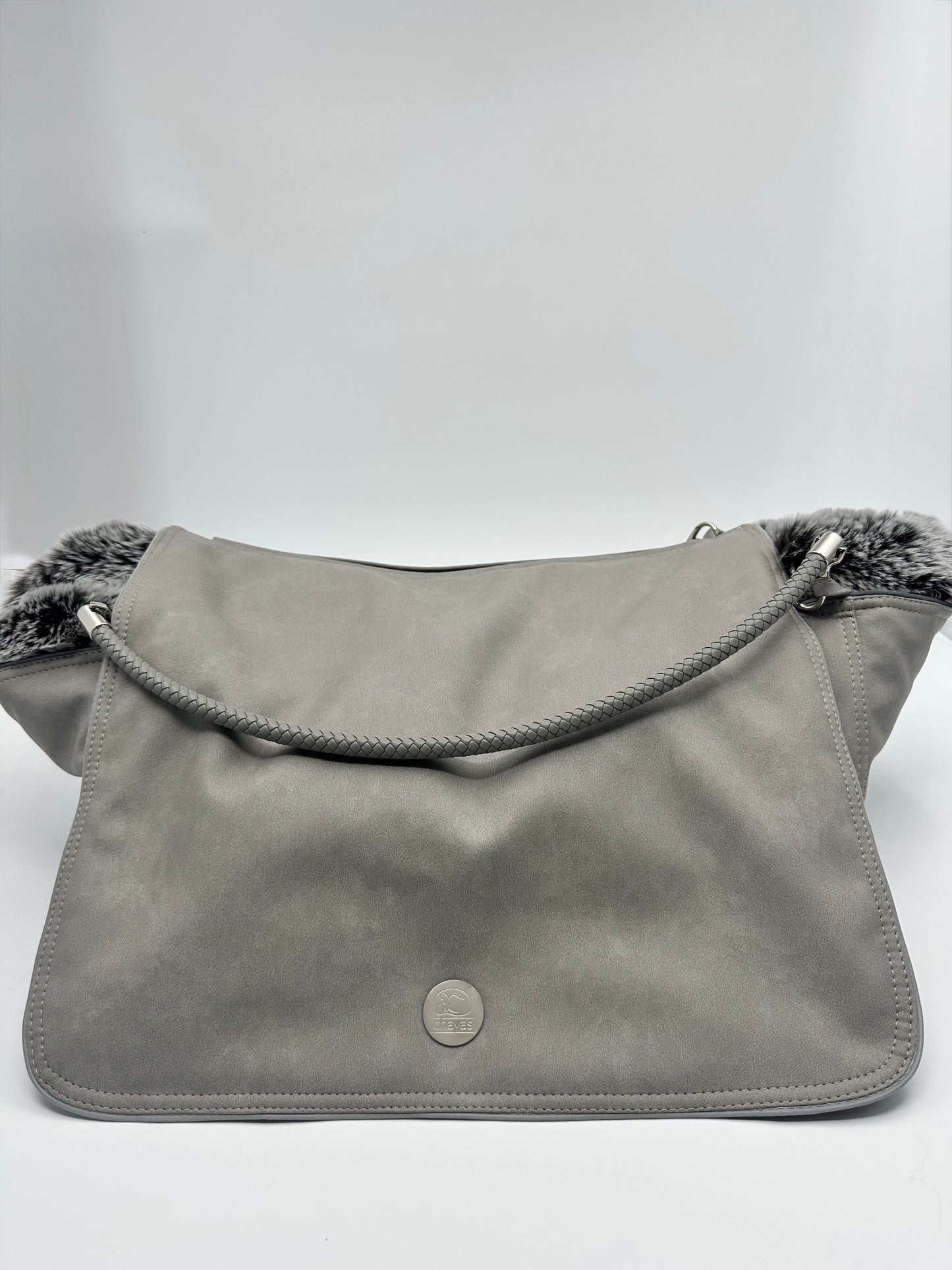 Hundetasche Weekender platingrey-wildberry, salt & pepper Inlay