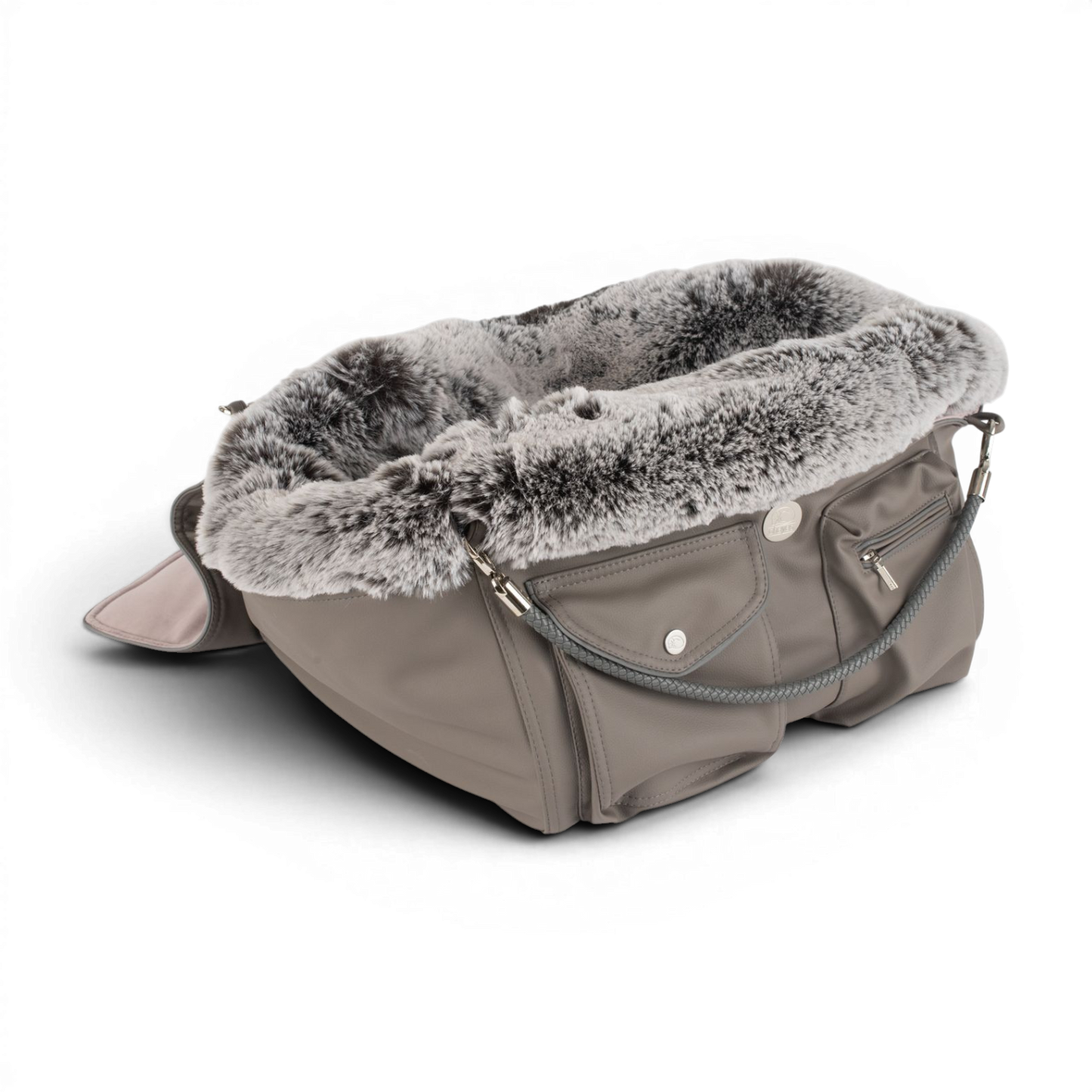 Hundetasche Weekender taupe-dustyrose, salt & pepper Inlay