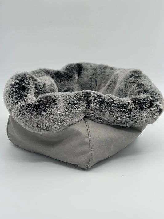 Hundetasche Weekender platingrey-iceblue, salt & pepper Inlay