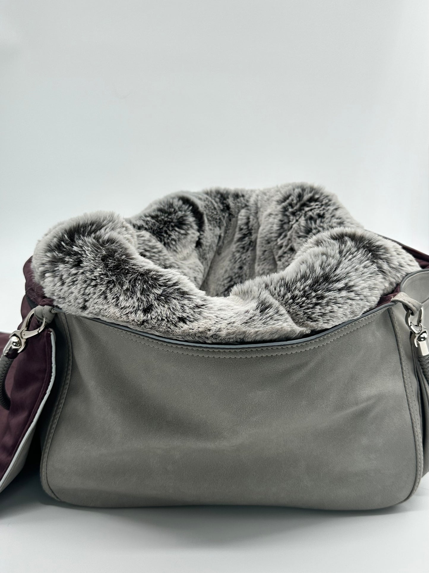 Hundetasche Weekender platingrey-wildberry, salt & pepper Inlay