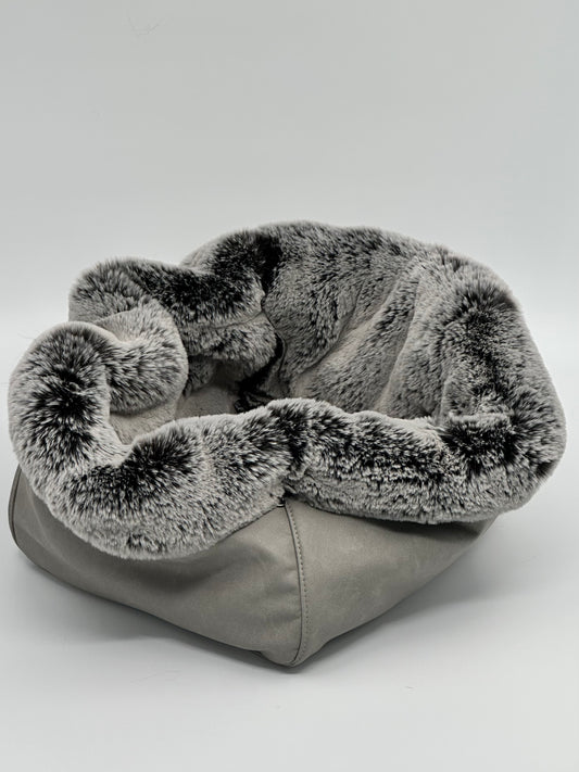 Hundetasche Weekender platingrey-wildberry, salt & pepper Inlay