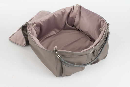 Hundetasche Weekender platingrey-dustyrose, salt & pepper Inlay