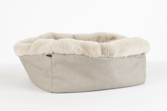 Hundetasche Weekender platingrey-wildberry, silver Inlay