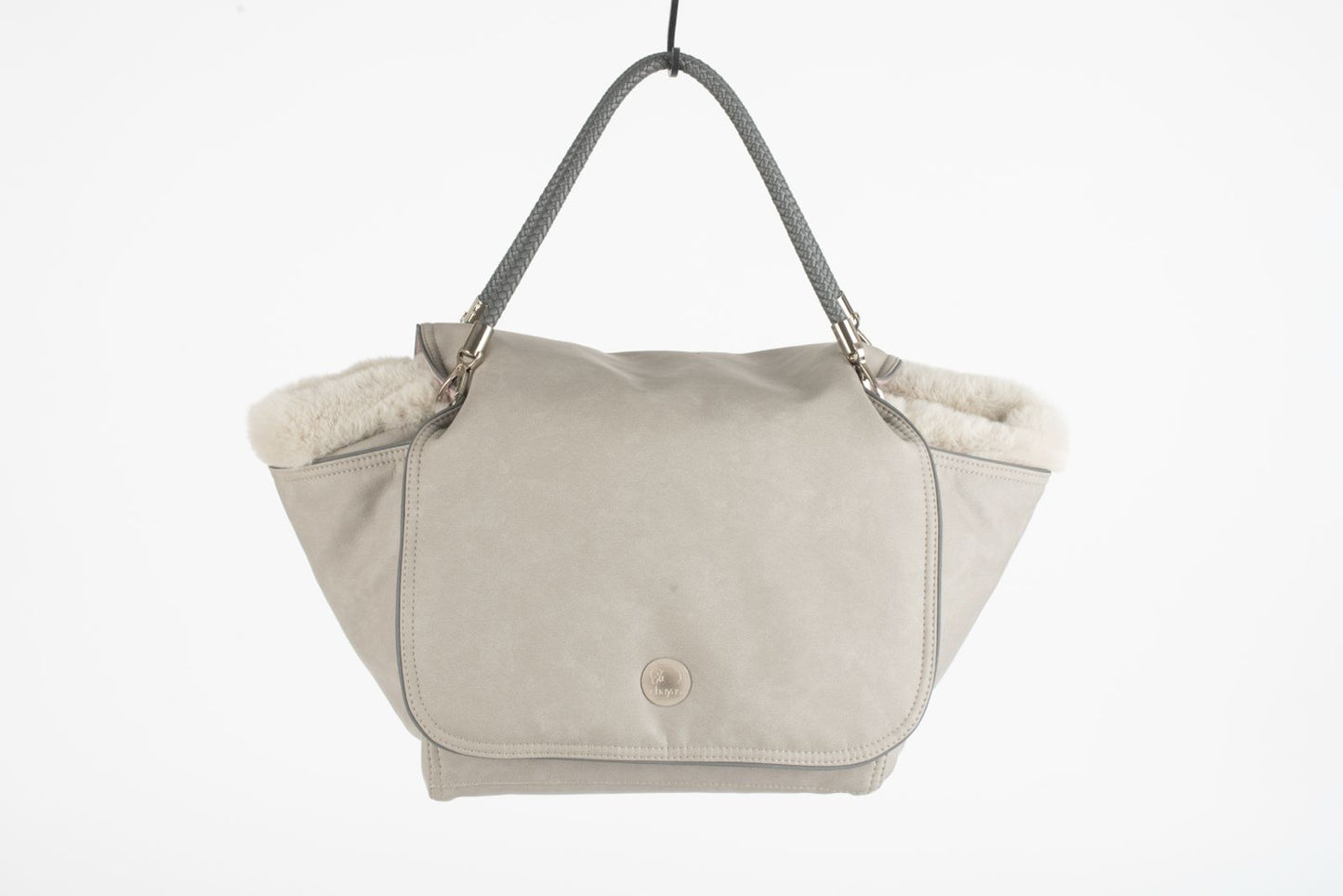 Hundetasche Weekender platingrey-wildberry, silver Inlay