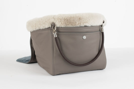 Hundetasche Weekender taupe-dustyrose, silverstone Inlay