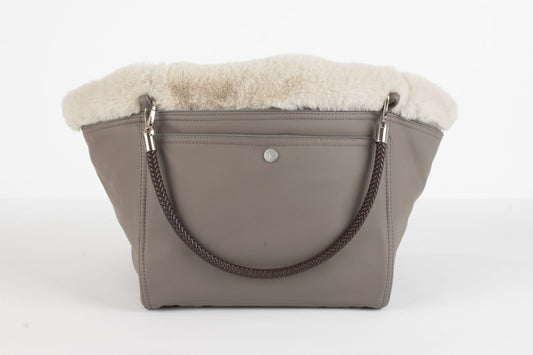 Hundetasche Weekender taupe-dustyrose, silverstone Inlay
