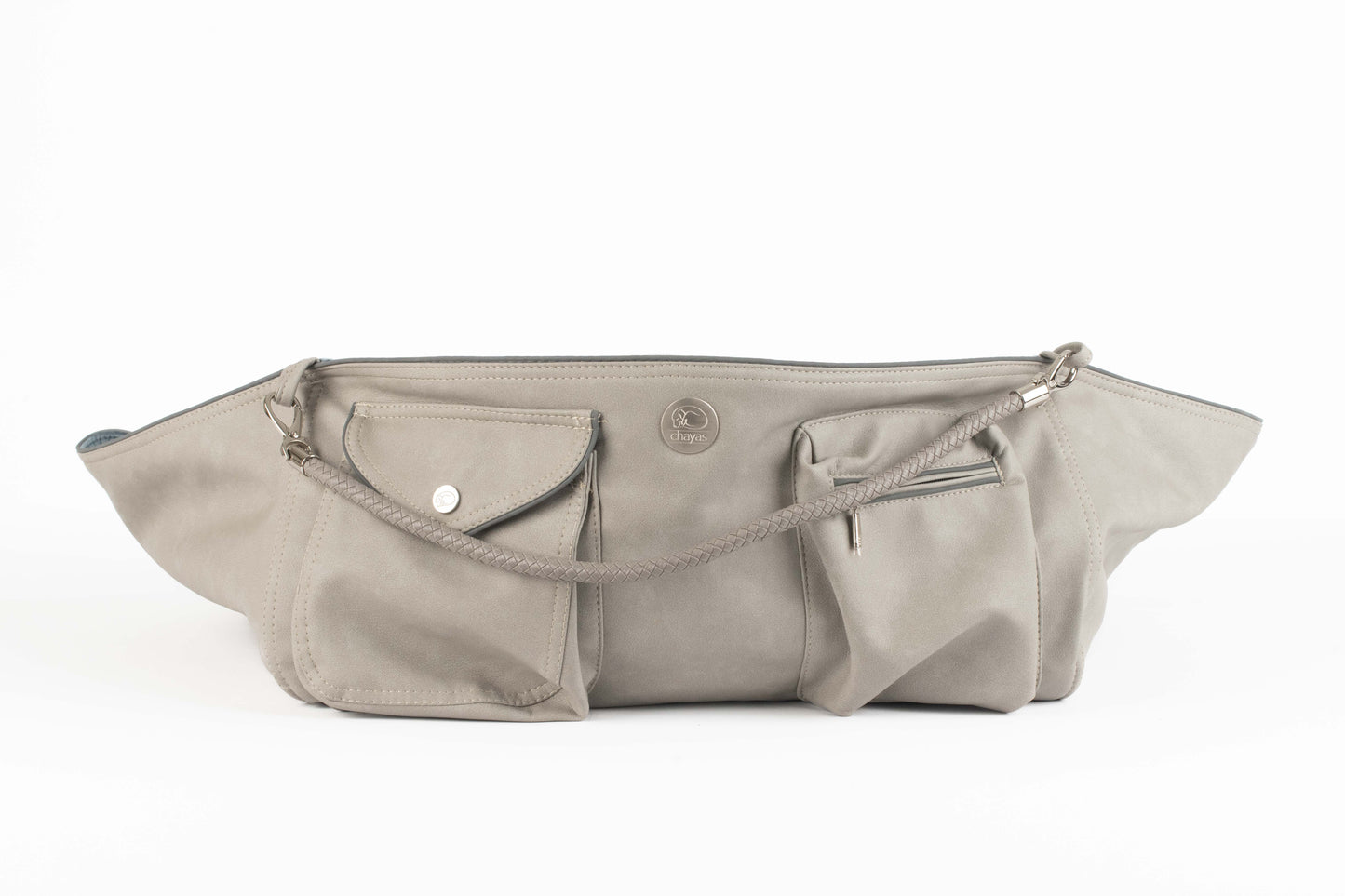 Hundetasche Weekender grey-darkrose, silver Inlay