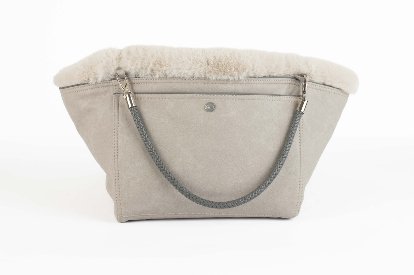 Hundetasche Weekender platingrey-wildberry, silver Inlay