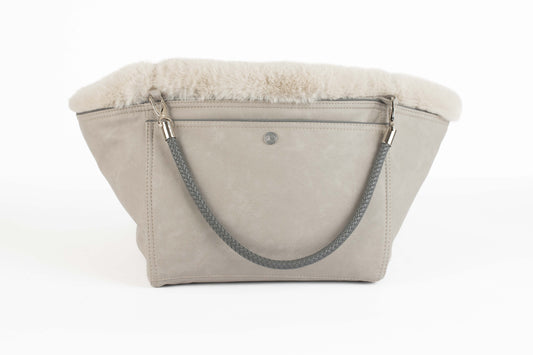 Hundetasche Weekender platingrey-dustyrose, silverstone Inlay