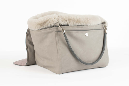 Hundetasche Weekender platingrey-dustyrose, silverstone Inlay