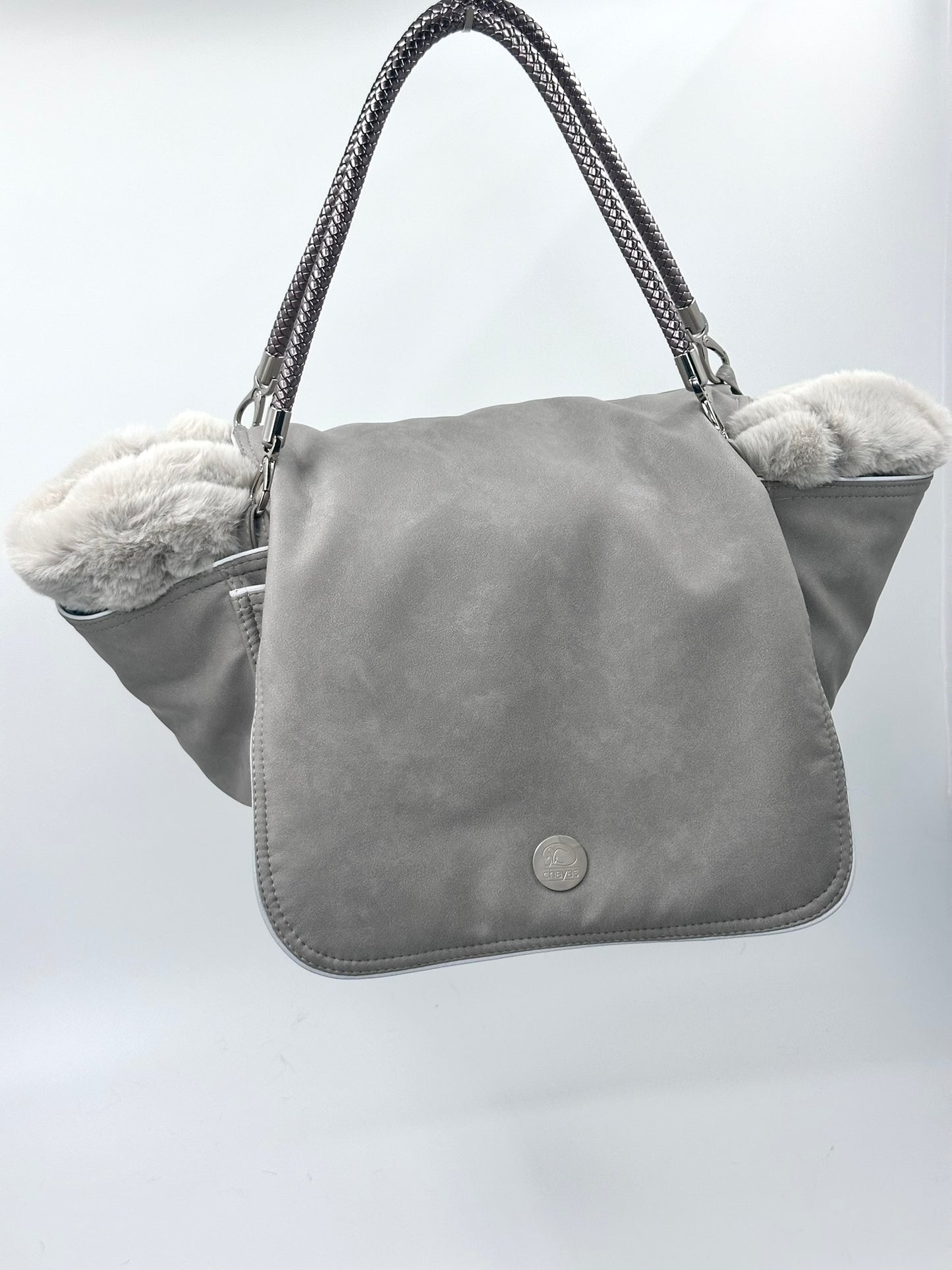 Hundetasche Weekender platingrey-dustyrose, silverstone Inlay