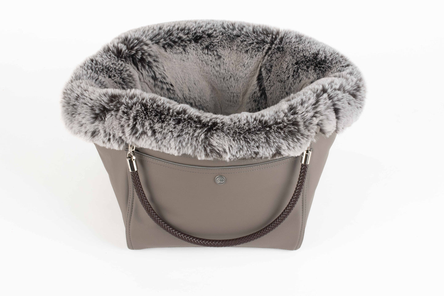 Hundetasche Weekender taupe-iceblue, salt & pepper Inlay