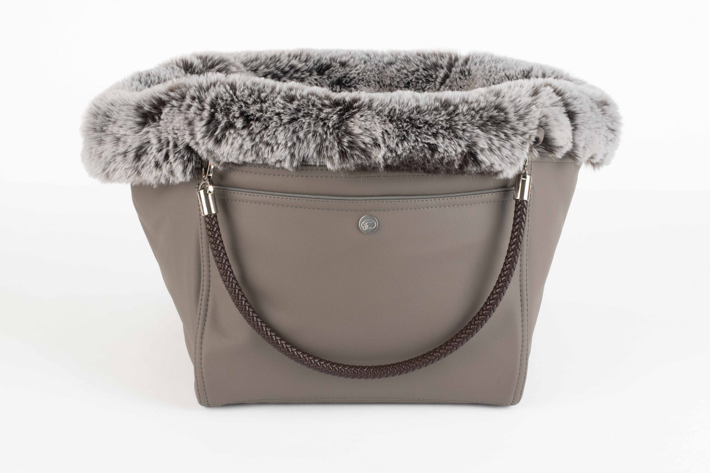 Hundetasche Weekender taupe-iceblue, salt & pepper Inlay
