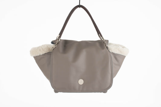 Hundetasche Weekender taupe-iceblue, silverstone Inlay