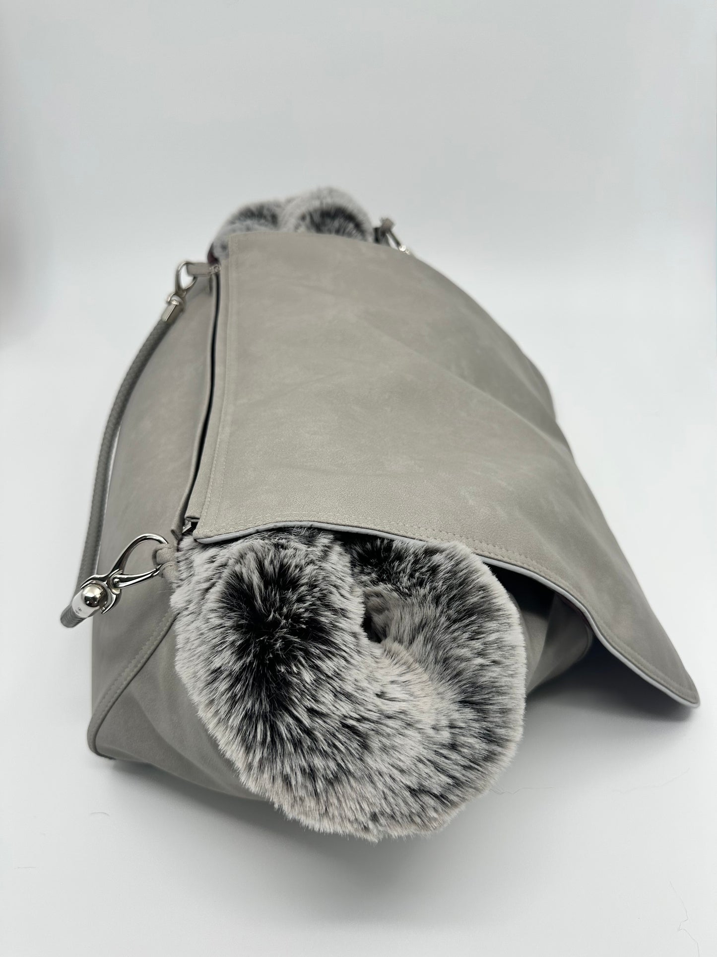 Hundetasche Weekender platingrey-wildberry, salt & pepper Inlay
