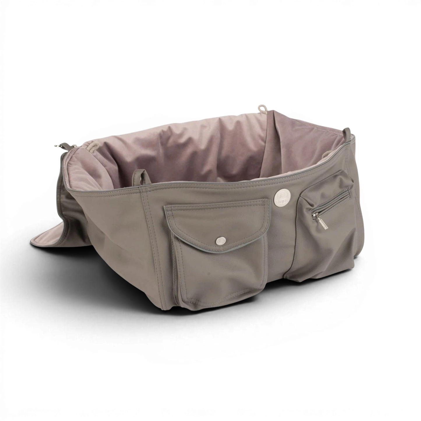 Hundetasche Weekender grey-darkrose, silver Inlay