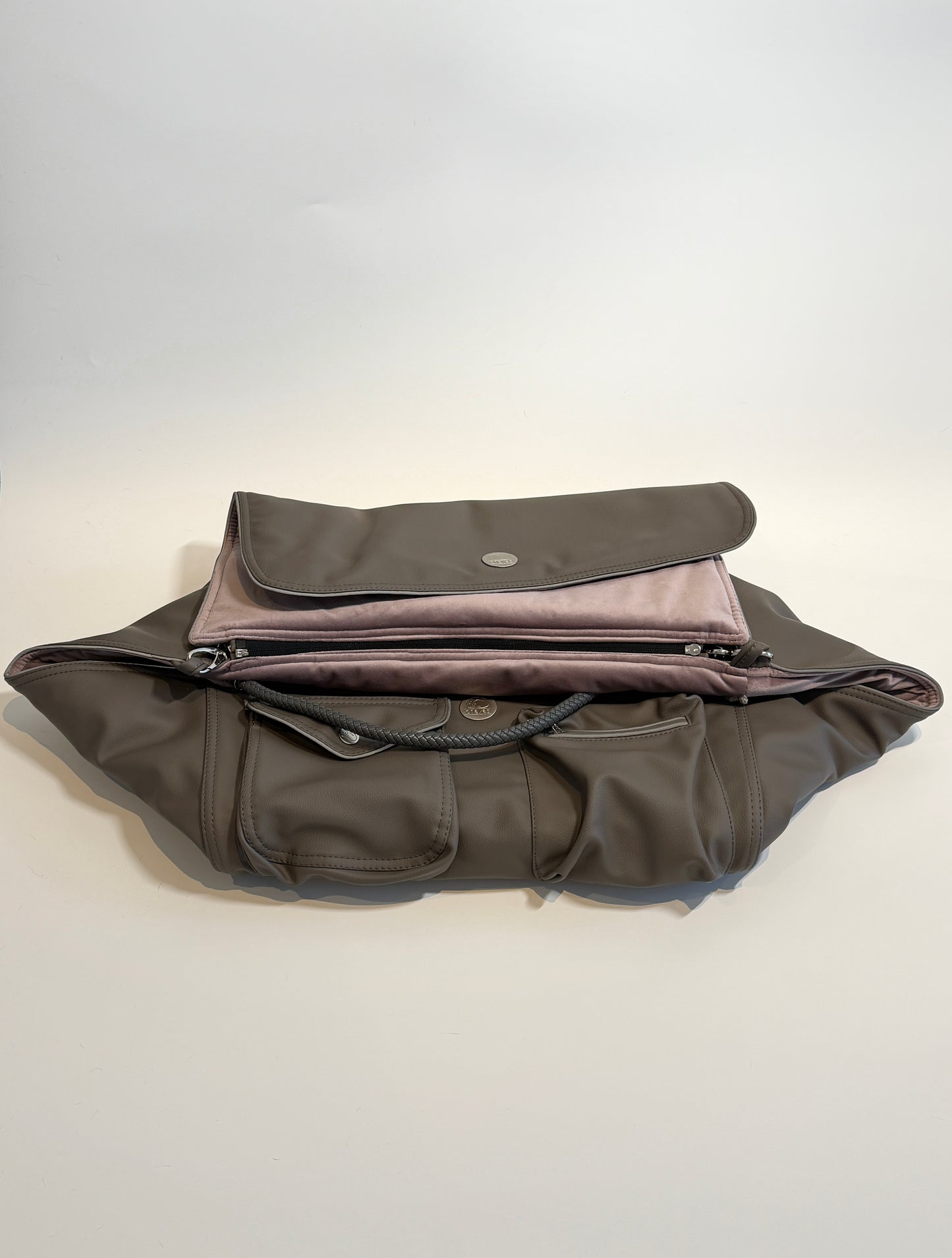 Bolso de viaje para perros Weekender [[ Dark Taupe - Dusty Rose ]]