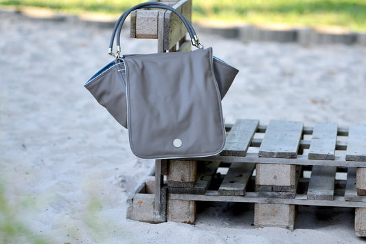 Hundetasche Weekender platingrey-iceblue, salt & pepper Inlay