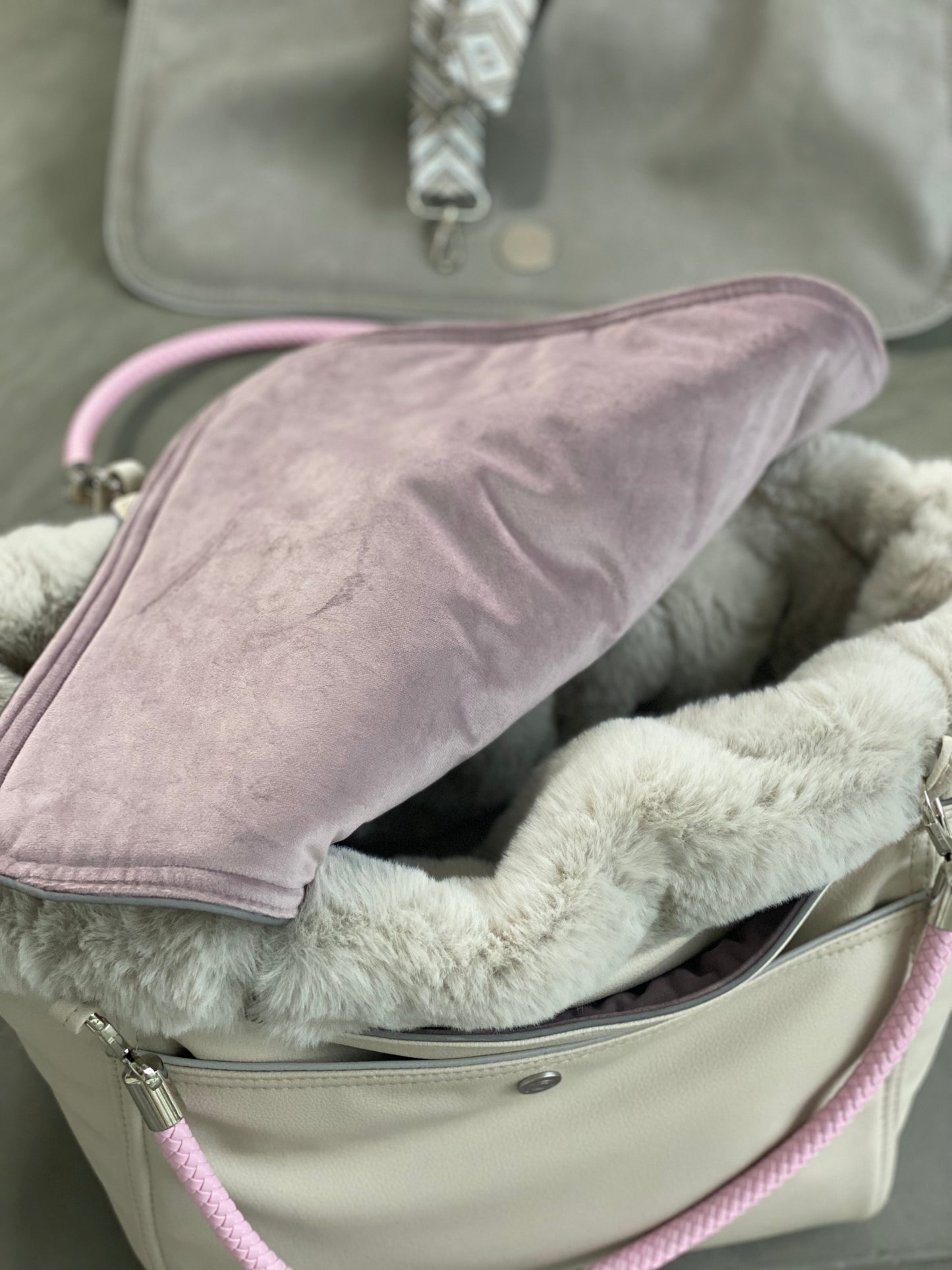 Hundetasche Weekender ice-dustyrose, silverstone Inlay
