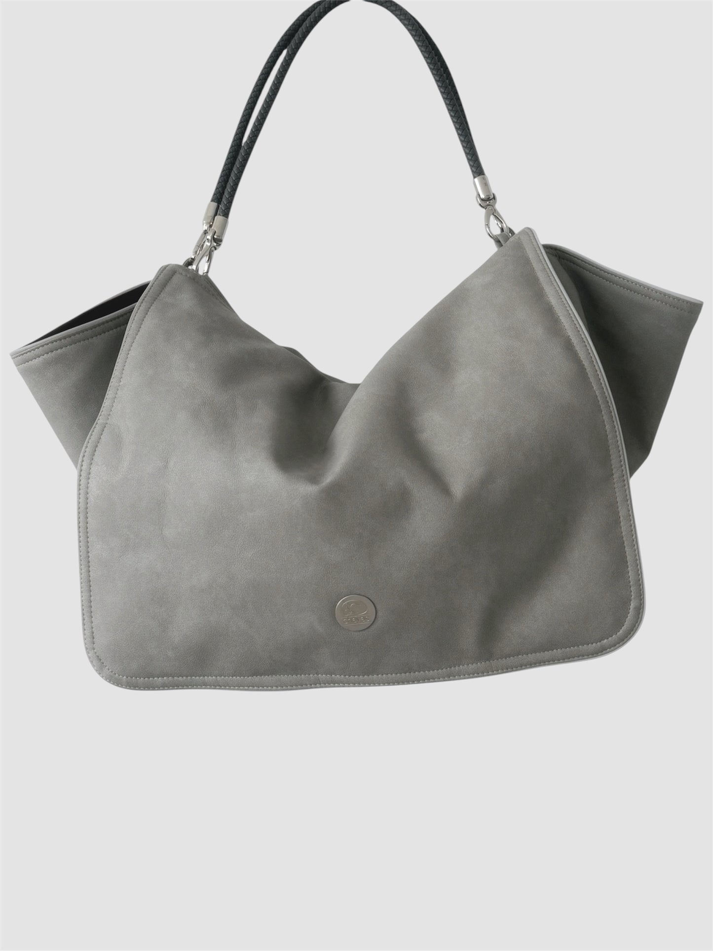 Hundetasche Weekender grey-darkrose, silver Inlay