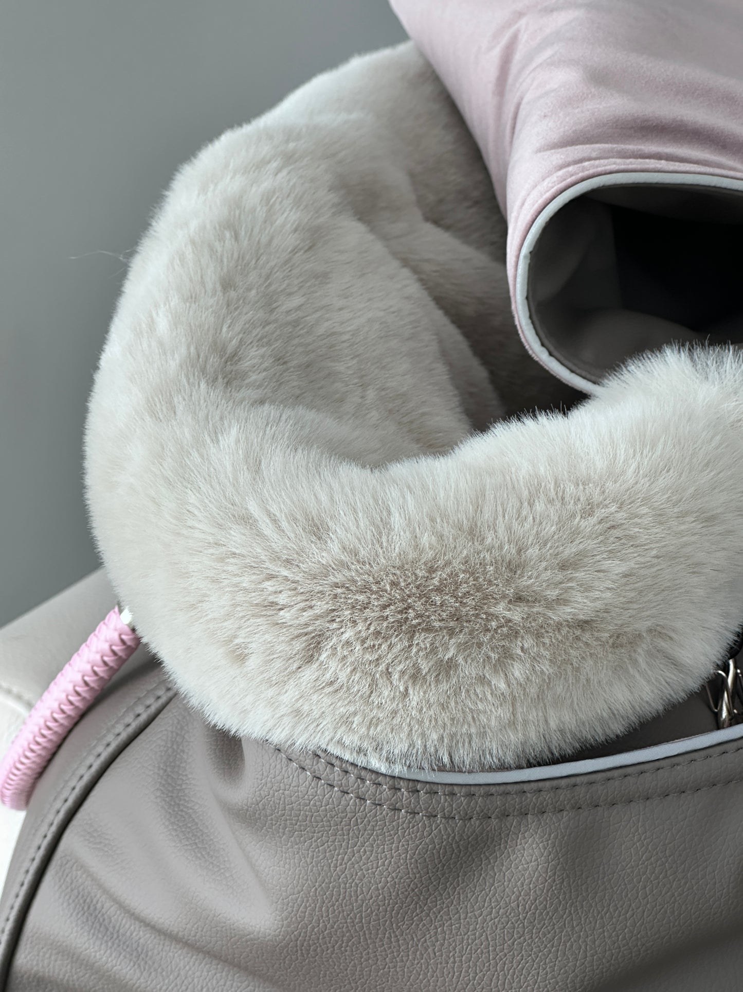 Hundetasche Weekender taupe-darkrose, silver Inlay