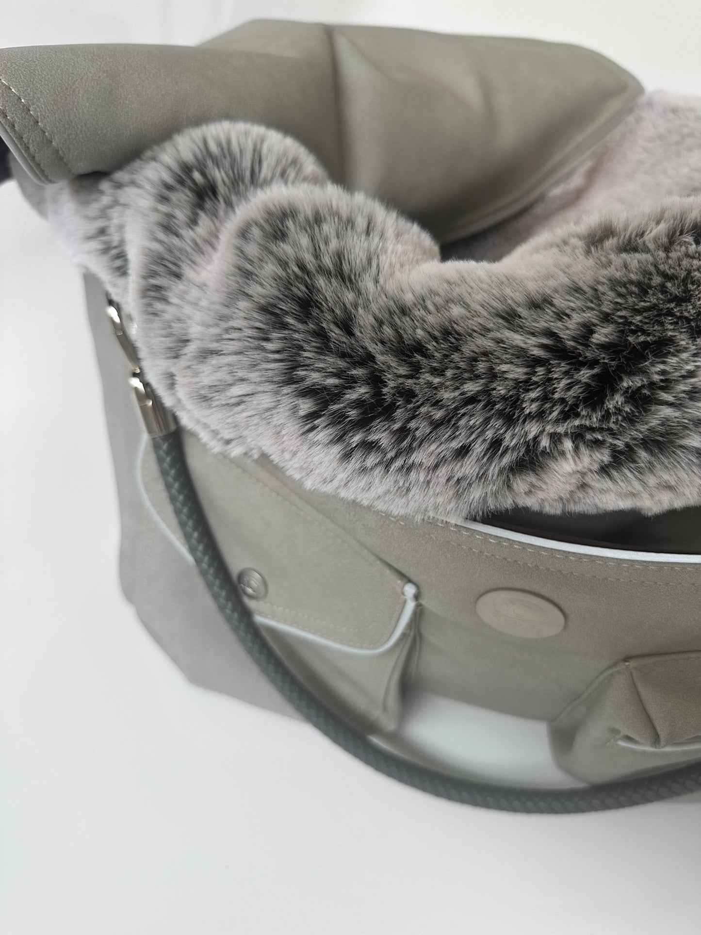 Hundetasche Weekender platingrey-dustyrose, salt & pepper Inlay